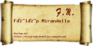 Fülöp Mirandella névjegykártya