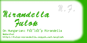 mirandella fulop business card